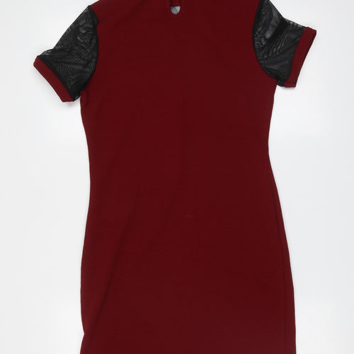 Select Womens Red  Polyester T-Shirt Dress  Size 12  Round Neck
