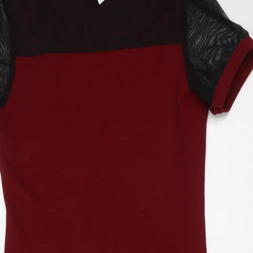 Select Womens Red  Polyester T-Shirt Dress  Size 12  Round Neck