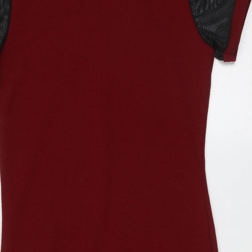 Select Womens Red  Polyester T-Shirt Dress  Size 12  Round Neck