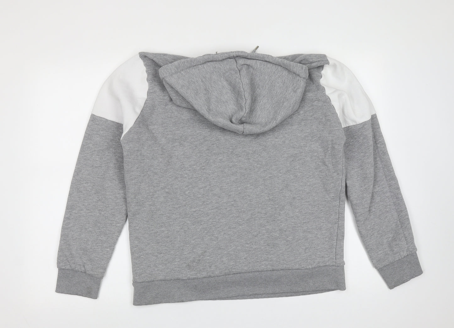 closure Mens Grey  Polyester Pullover Hoodie Size L
