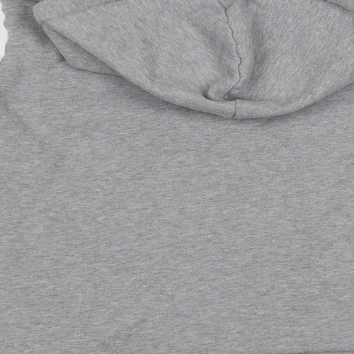 closure Mens Grey  Polyester Pullover Hoodie Size L