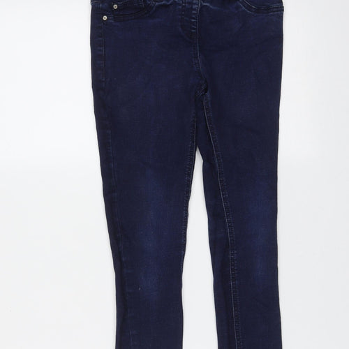 NEXT Girls Blue  Cotton Jegging Jeans Size 9 Months  Regular  - distressed