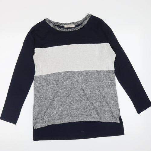 Oasis Womens Blue Round Neck  Polyester Pullover Jumper Size XS