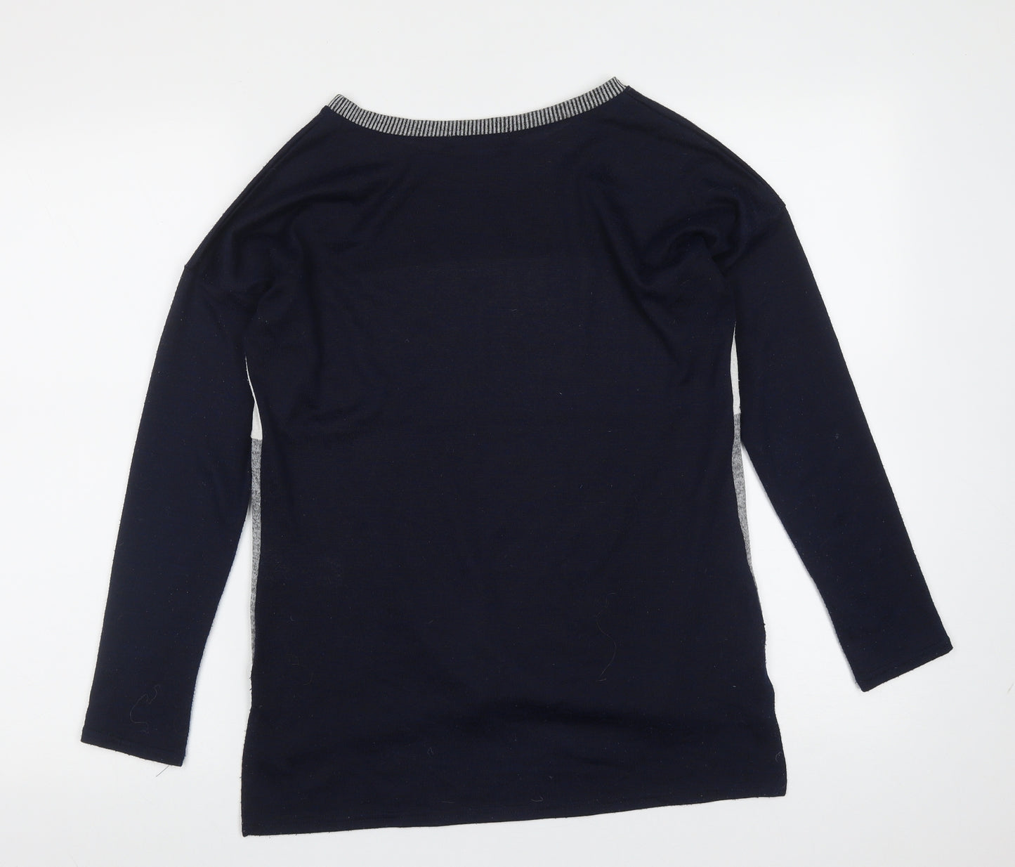 Oasis Womens Blue Round Neck  Polyester Pullover Jumper Size XS