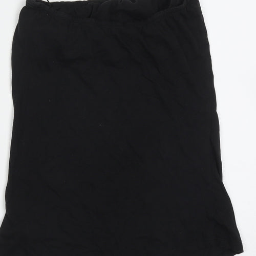 New Look Womens Black  Cotton Basic T-Shirt Size 12 Off the Shoulder