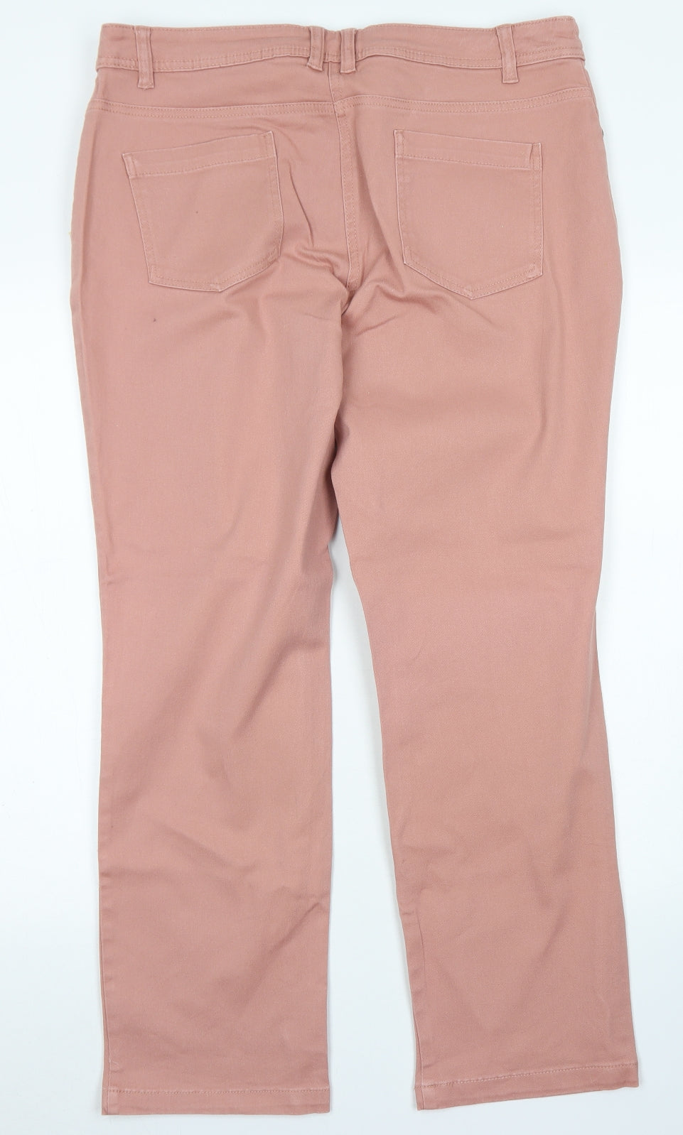 Debenhams Womens Pink  Cotton Straight Jeans Size 16 L27 in Slim Button