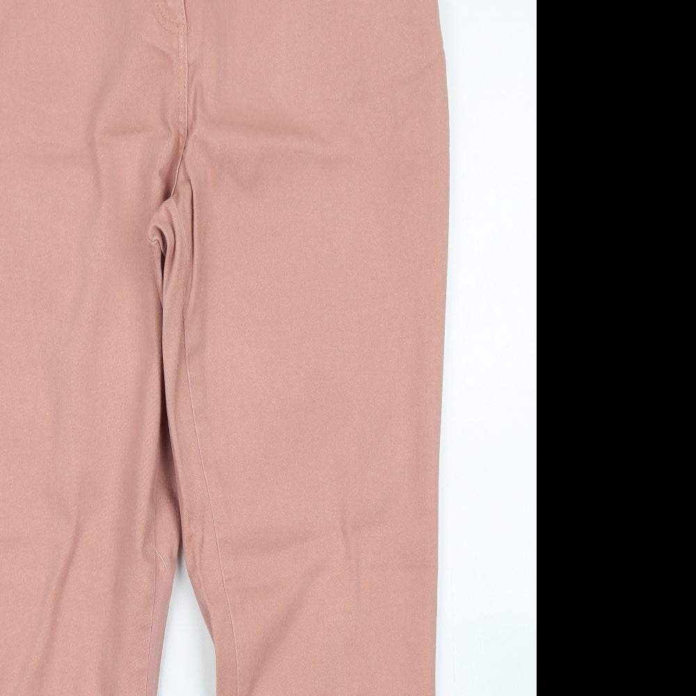 Debenhams Womens Pink  Cotton Straight Jeans Size 16 L27 in Slim Button