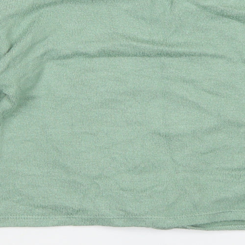 TU Girls Green  Viscose Cropped T-Shirt Size 6 Years Crew Neck  - Tie Front