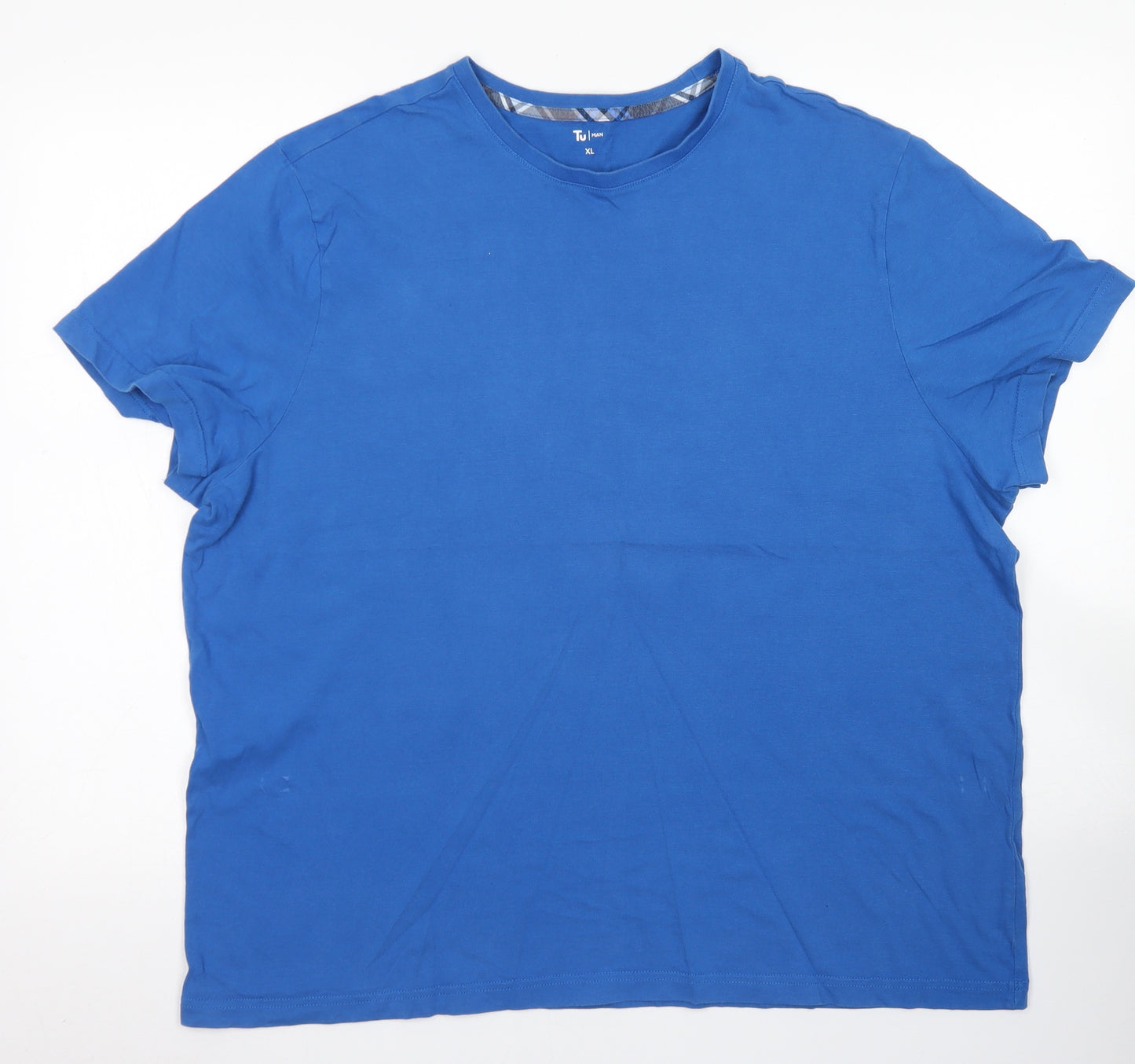 TU Mens Blue  Cotton  T-Shirt Size XL Crew Neck