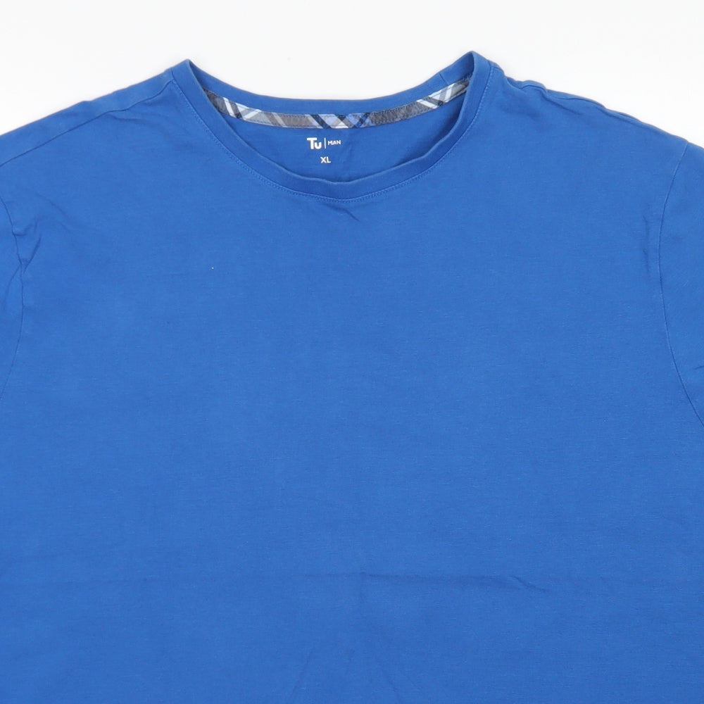 TU Mens Blue  Cotton  T-Shirt Size XL Crew Neck
