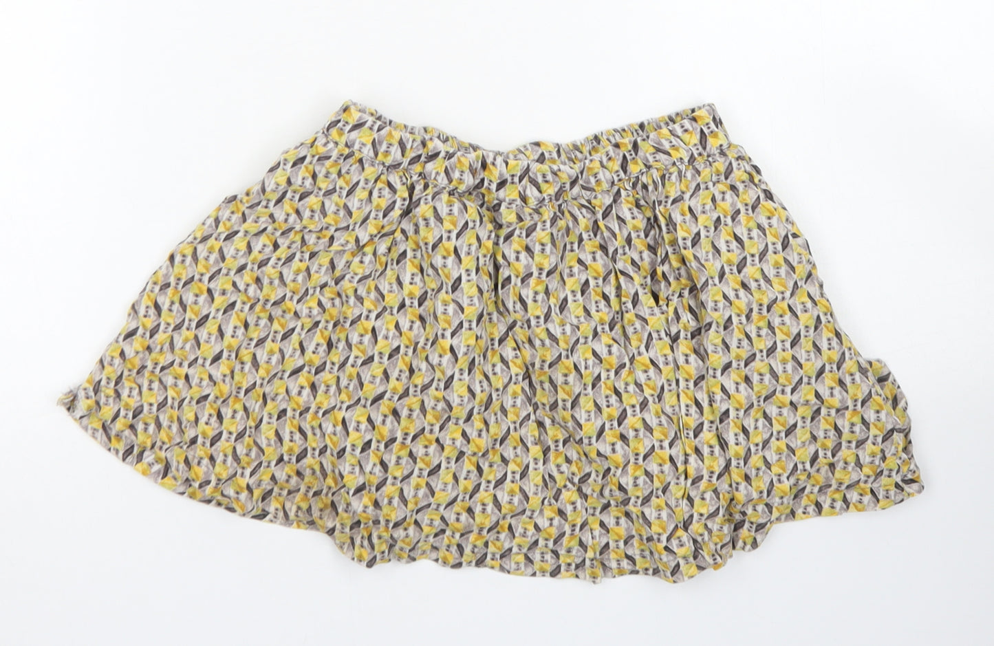 NEXT Girls Yellow Argyle/Diamond Viscose Skater Skirt Size 3-4 Years  Regular