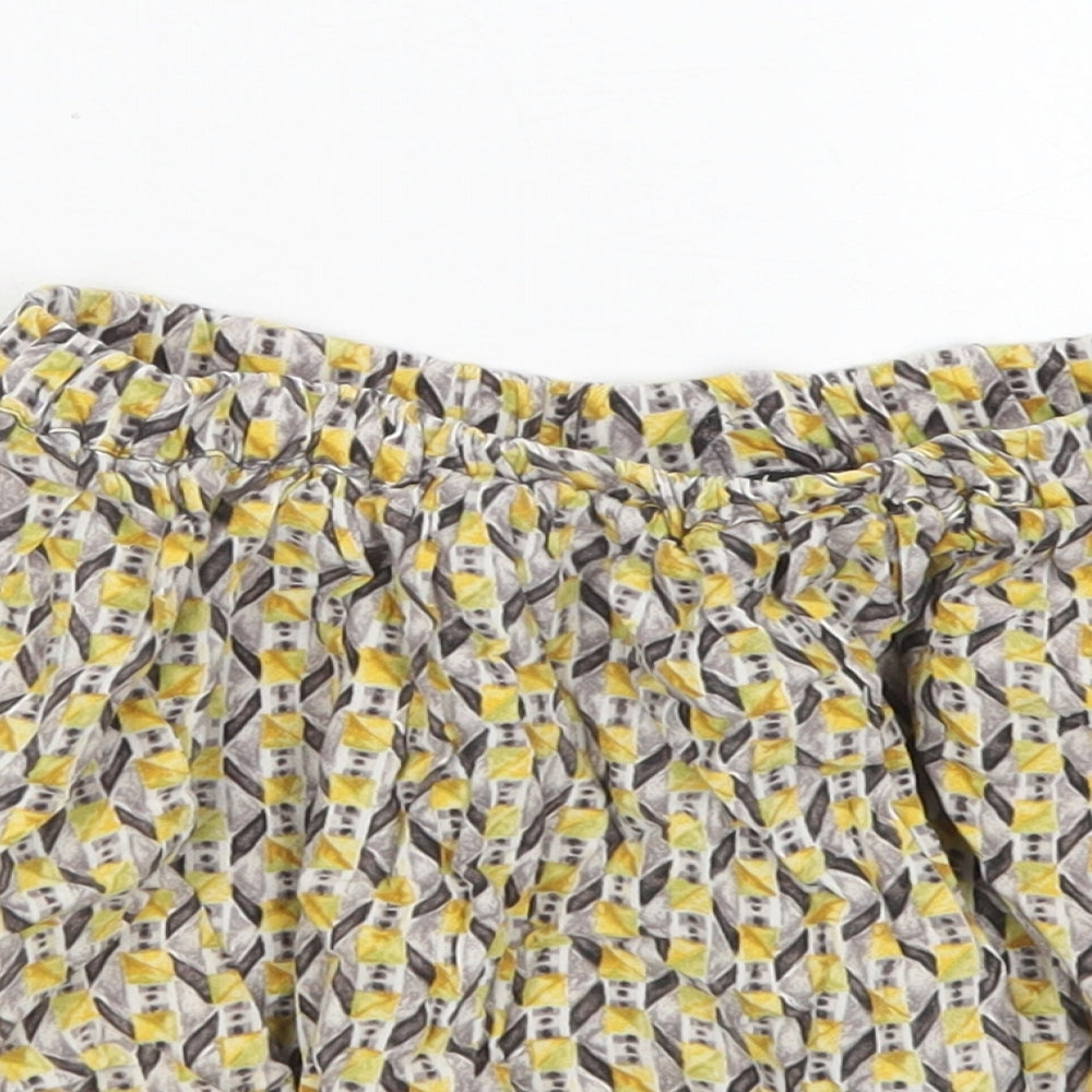 NEXT Girls Yellow Argyle/Diamond Viscose Skater Skirt Size 3-4 Years  Regular