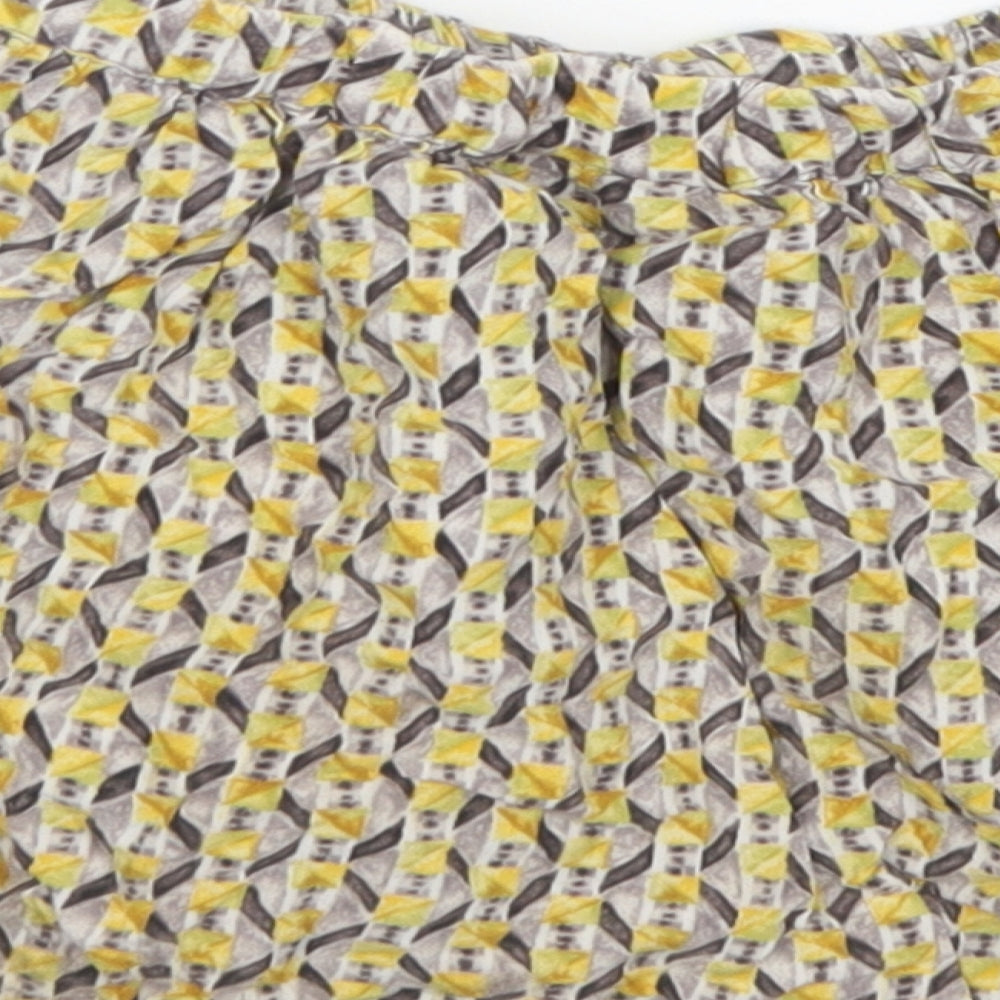 NEXT Girls Yellow Argyle/Diamond Viscose Skater Skirt Size 3-4 Years  Regular