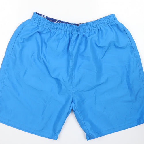 GRCF Mens Blue  Polyester Athletic Shorts Size 2XL L6 in Regular Drawstring - Board Shorts