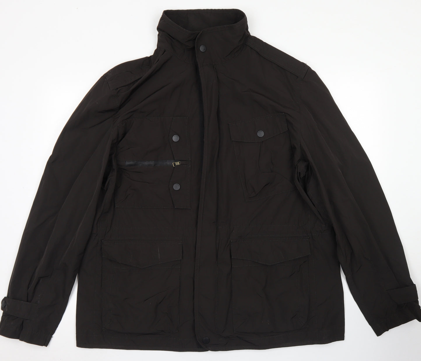 Marks & Spencer Mens Brown   Pea Coat Coat Size XL  Zip