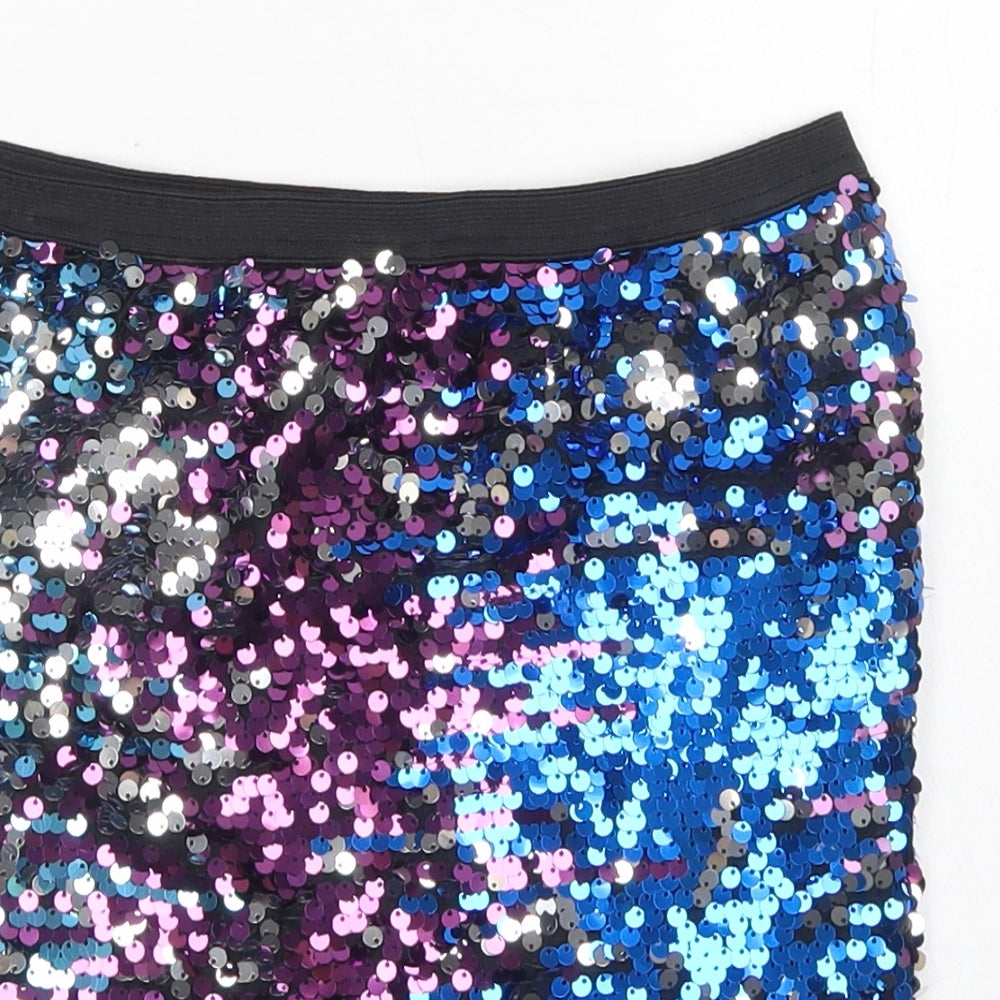 Miss E-vie Girls Blue  Polyester A-Line Skirt Size 8-9 Years  Regular