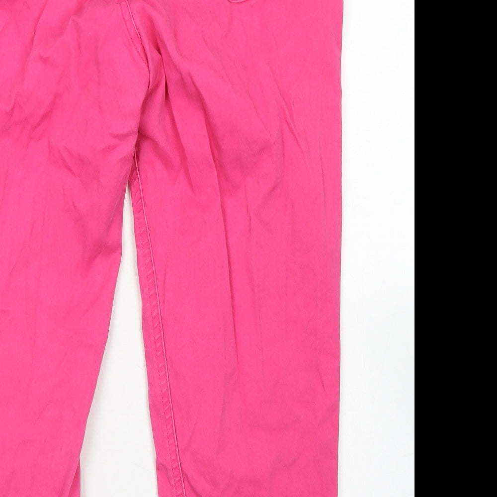24/7 Womens Pink  Cotton Cropped Jeans Size 10 L20 in Regular Button