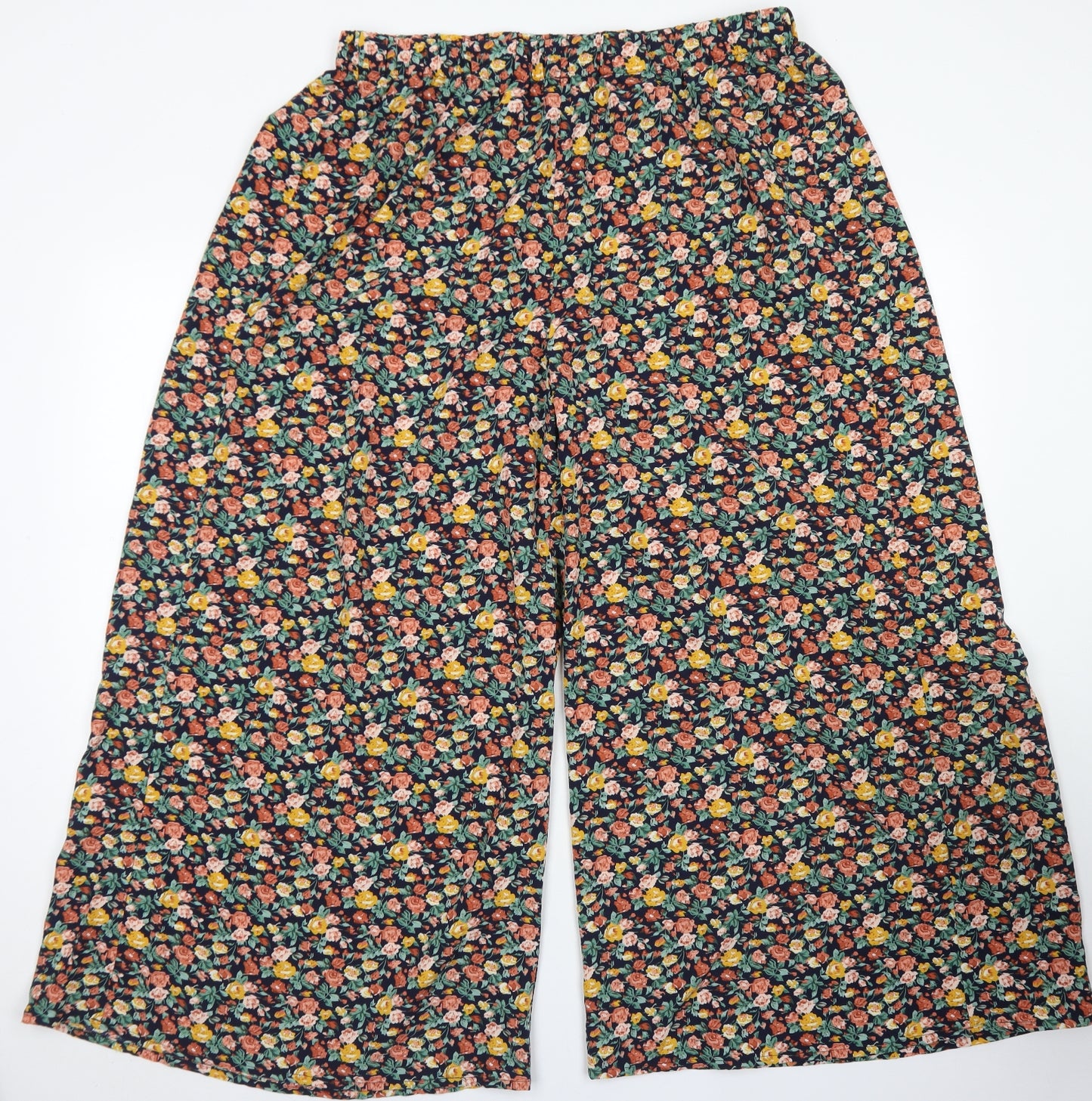 SheIn Womens Blue Floral Polyester Harem Trousers Size XL L25 in Regular