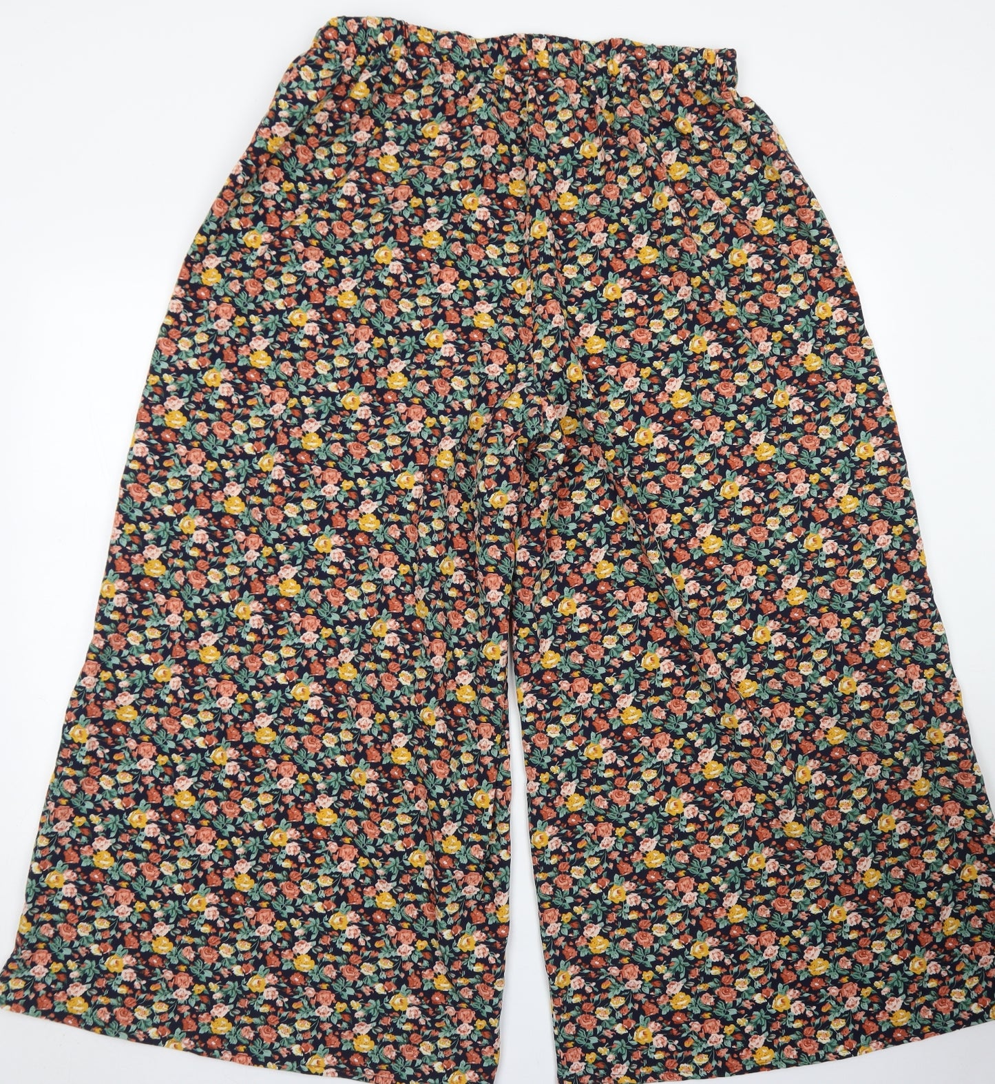 SheIn Womens Blue Floral Polyester Harem Trousers Size XL L25 in Regular
