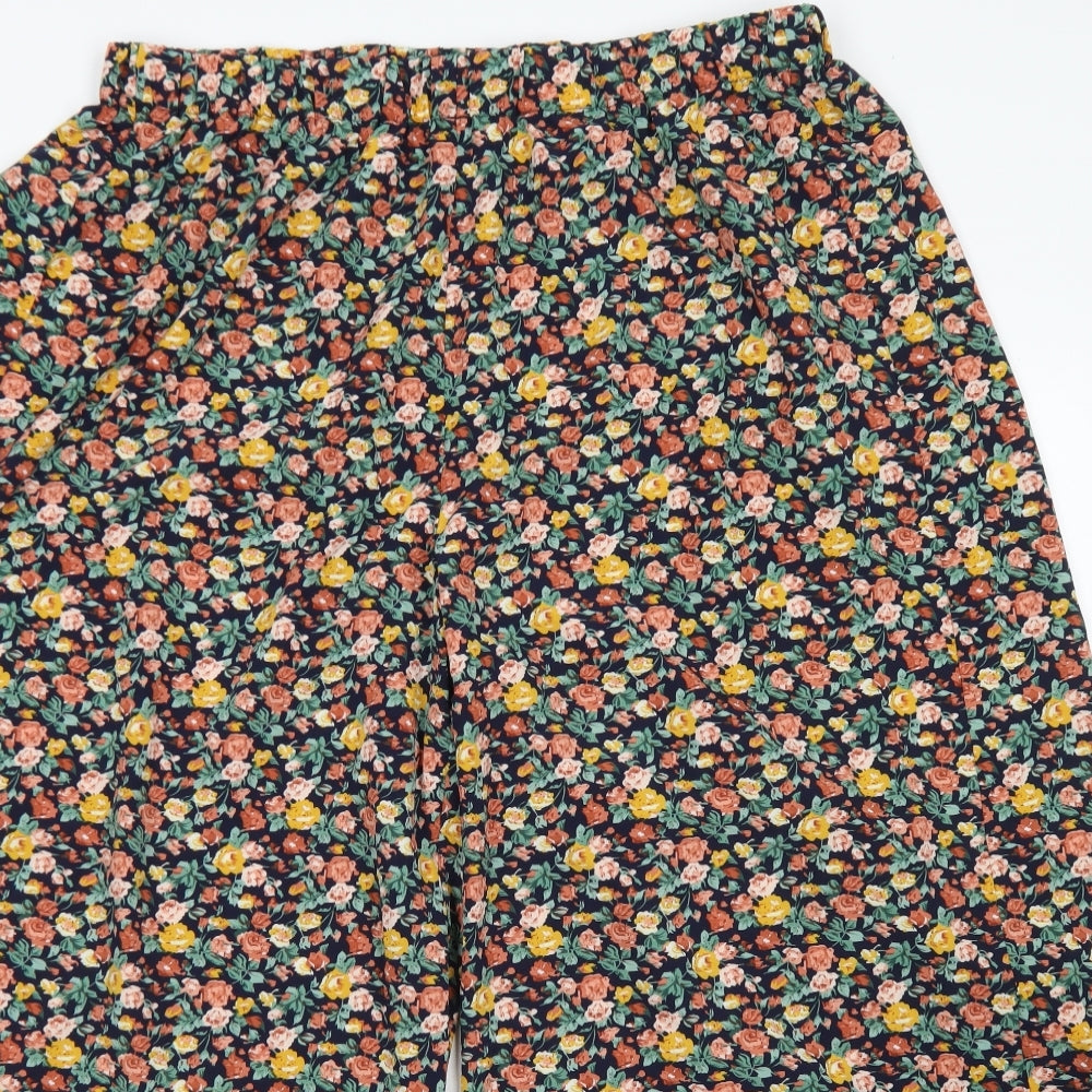 SheIn Womens Blue Floral Polyester Harem Trousers Size XL L25 in Regular