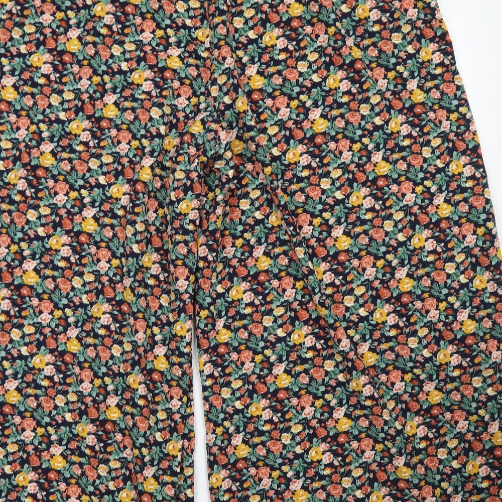 SheIn Womens Blue Floral Polyester Harem Trousers Size XL L25 in Regular