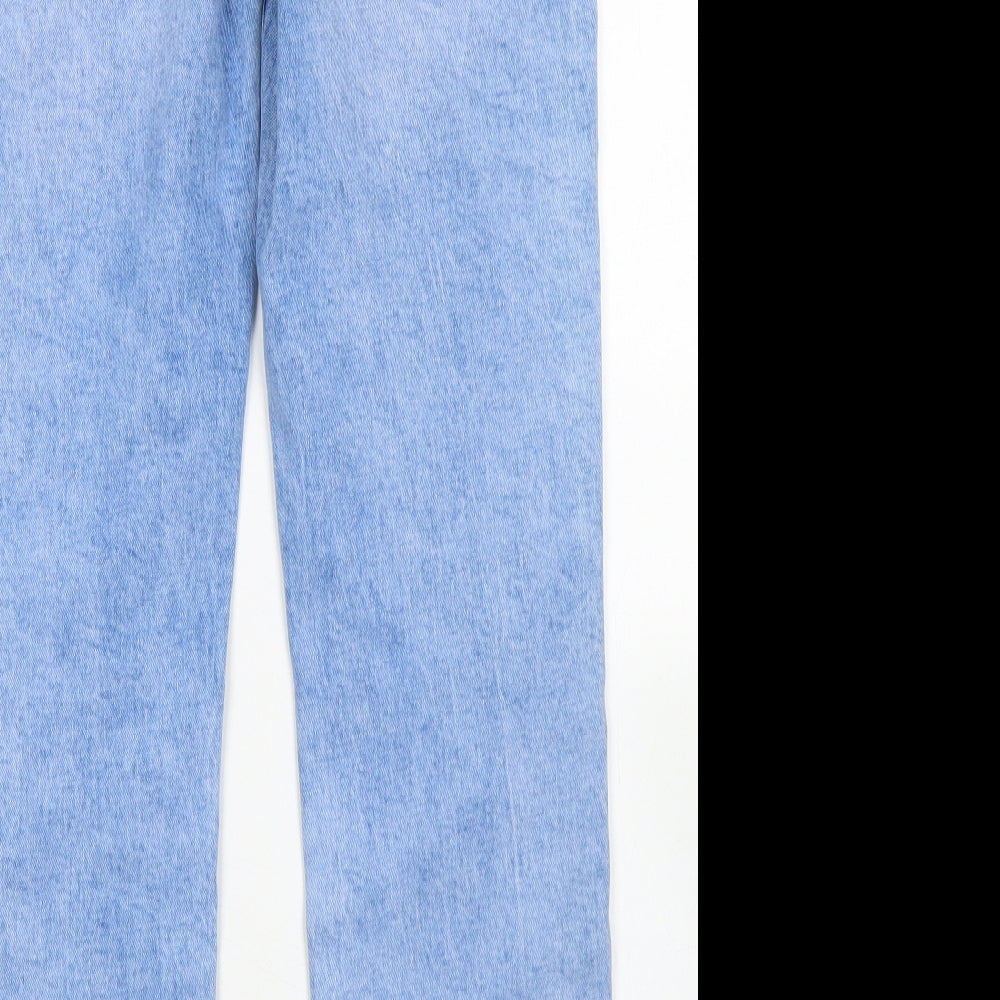 George Womens Blue  Cotton Straight Jeans Size 12 L28 in Regular Button