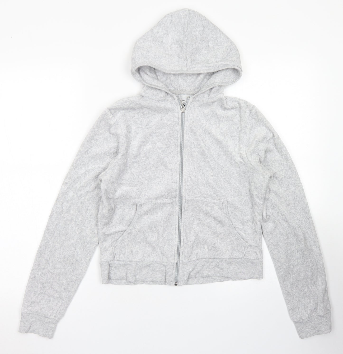 Denim Co Womens Grey  Cotton Full Zip Hoodie Size 10  Zip