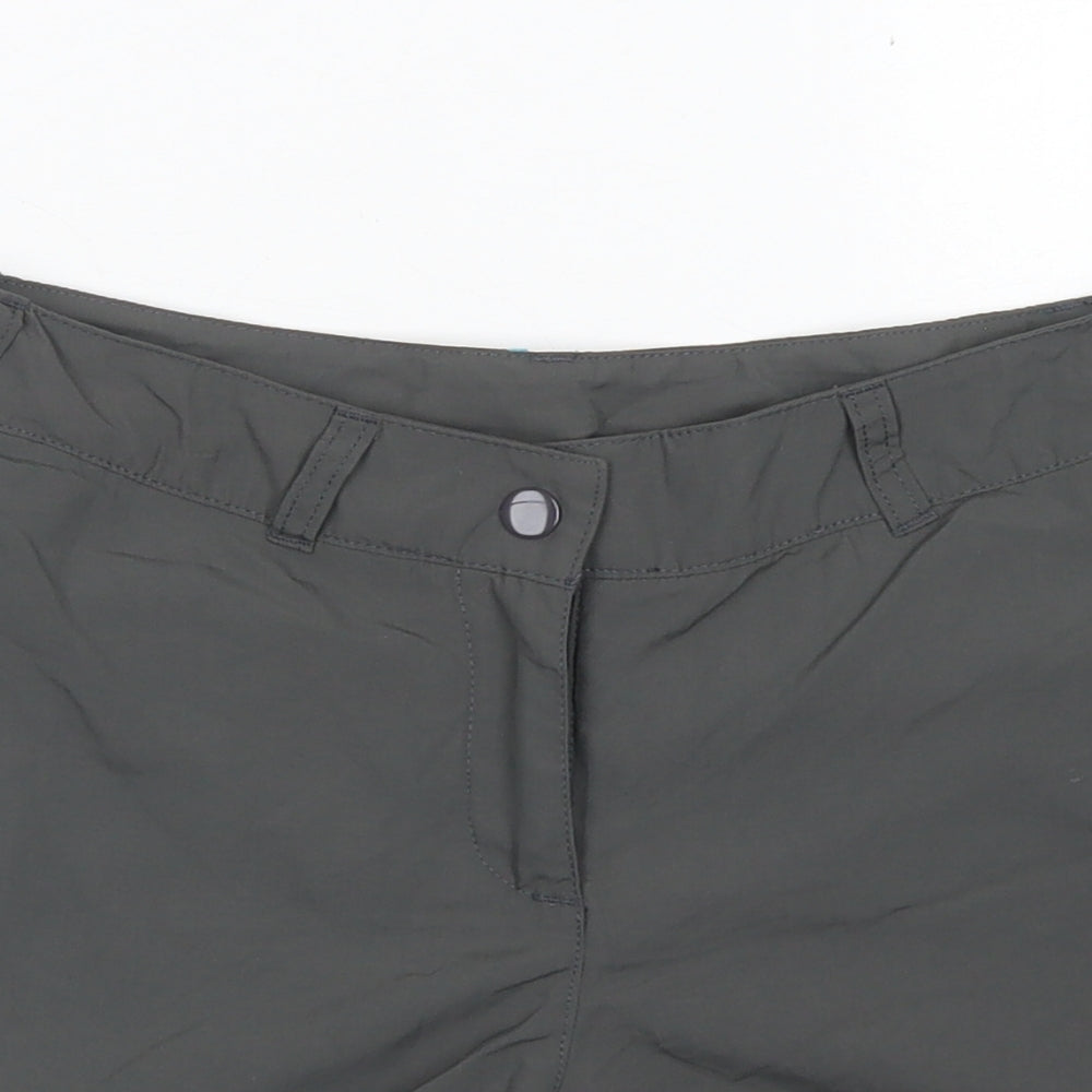 Quechua Womens Grey  Polyester Athletic Shorts Size 30 in L4 in Regular Snap
