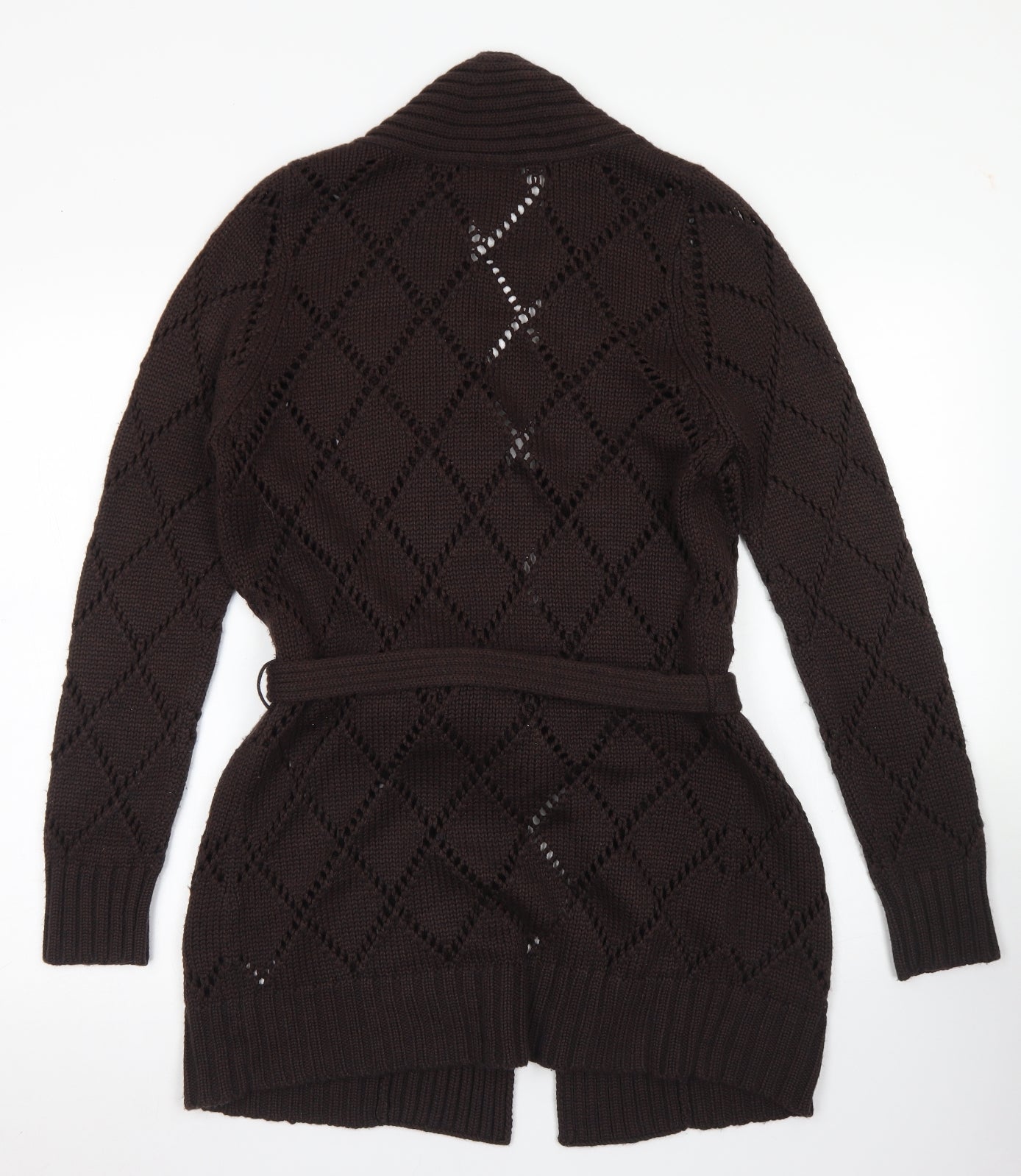 NEXT Womens Brown Round Neck  Acrylic Cardigan Jumper Size M