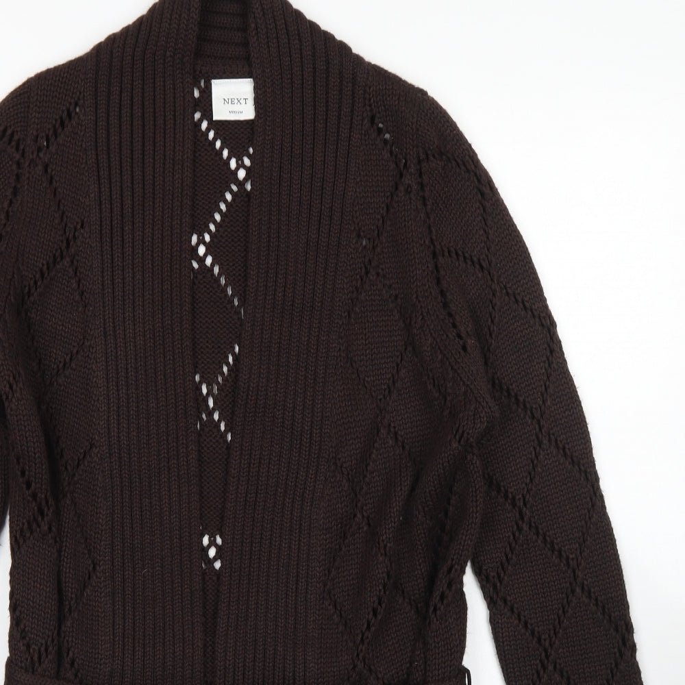 NEXT Womens Brown Round Neck  Acrylic Cardigan Jumper Size M