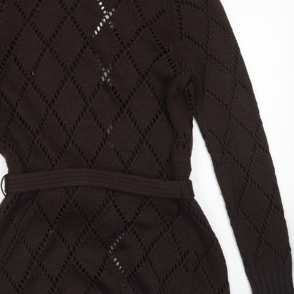 NEXT Womens Brown Round Neck  Acrylic Cardigan Jumper Size M