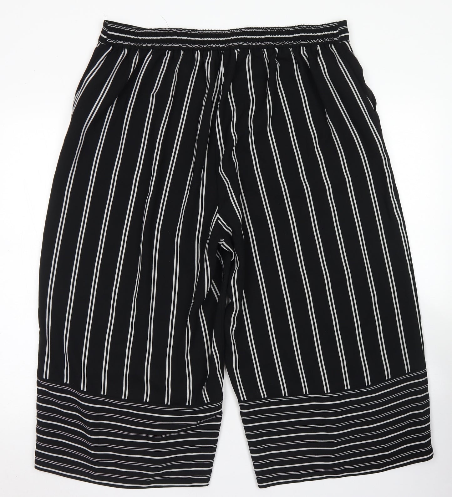 George Womens Black Striped Polyester Culotte Shorts Size 18 L18 in Regular