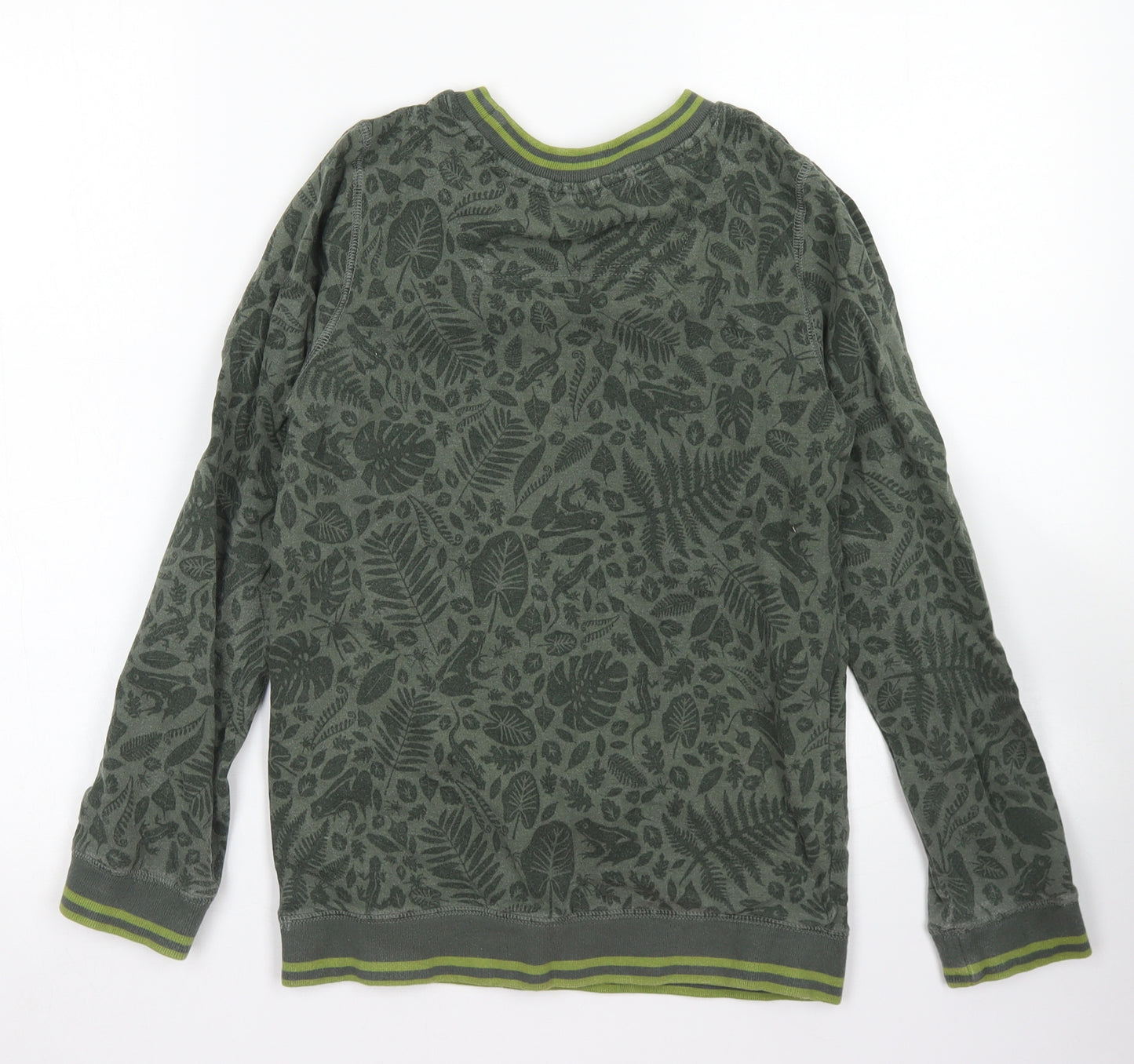Joules Boys Green Floral Cotton Pullover Sweatshirt Size 11-12 Years