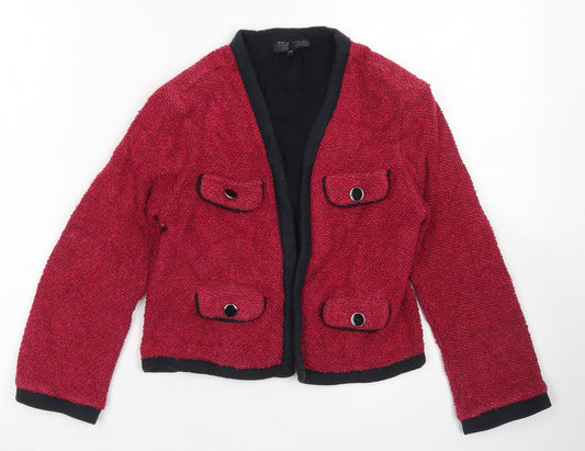 Front view of Topshop women’s pink jacket blazer, size UK 8