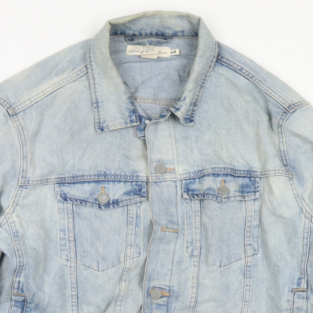 H&M Mens Blue   Jacket  Size XL  Button