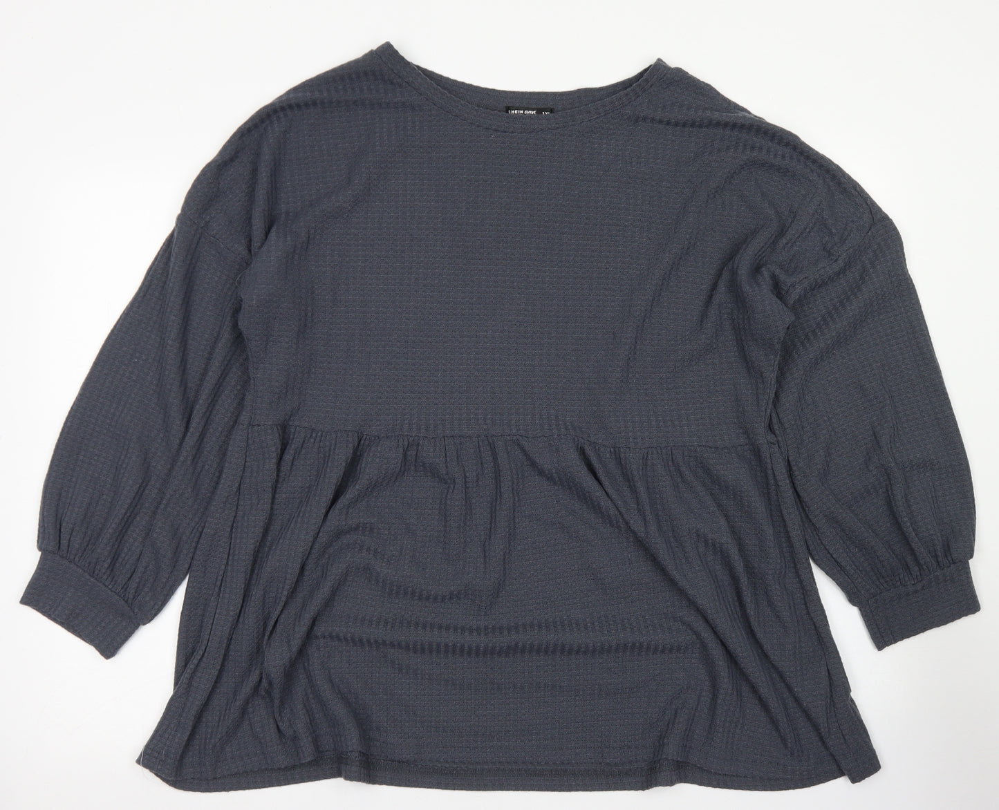 SheIn Womens Grey  Polyester Tunic T-Shirt Size XL Crew Neck