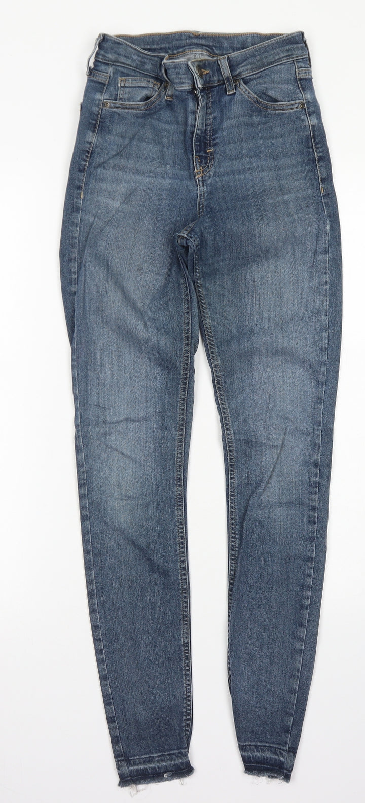 Topshop Womens Blue Cotton Skinny Jeans Size 26 in L32 in Regular Button