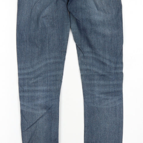 Topshop Womens Blue  Cotton Skinny Jeans Size 26 in L32 in Regular Button