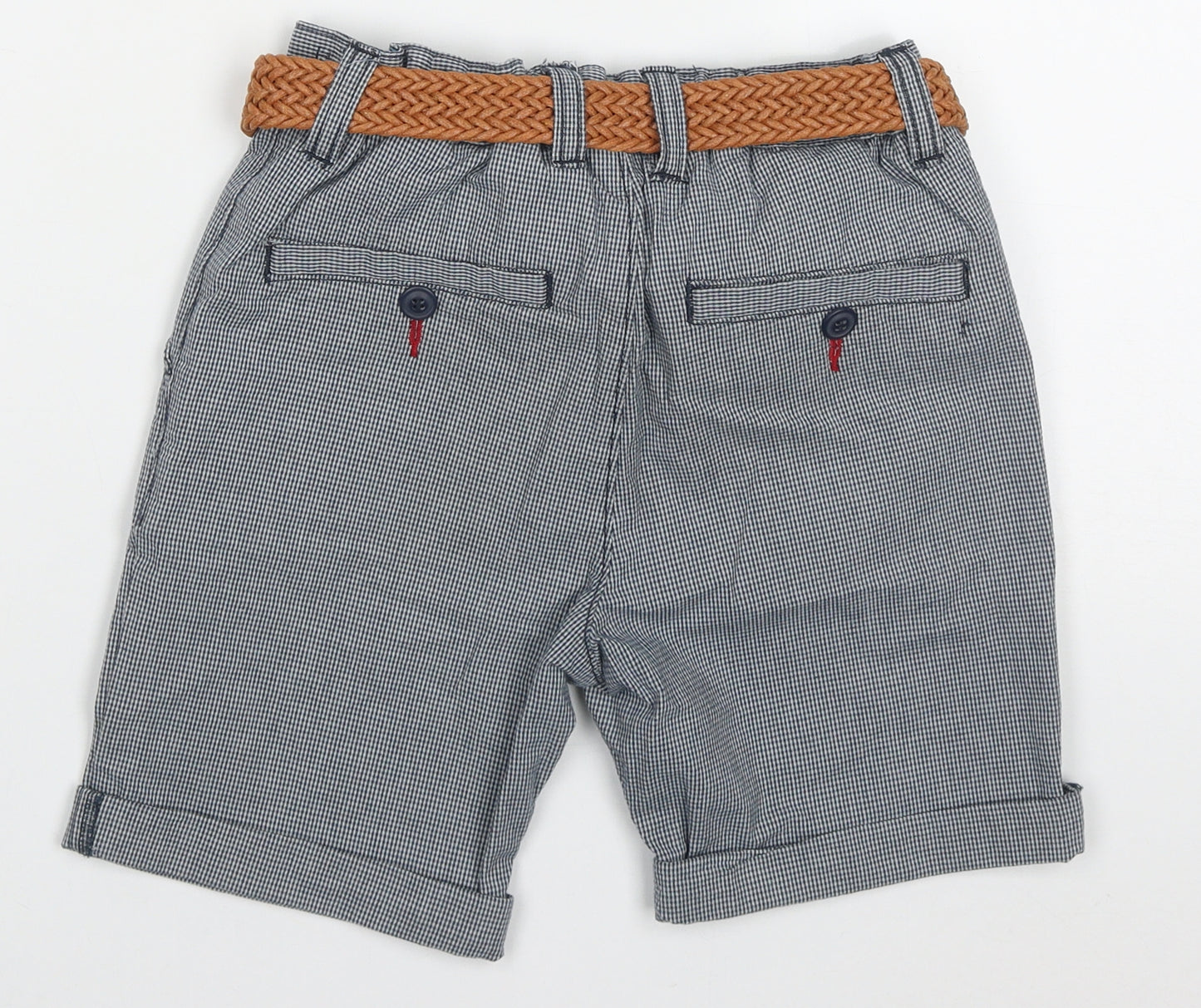 NEXT Boys Grey Check Cotton Bermuda Shorts Size 8 Years  Regular