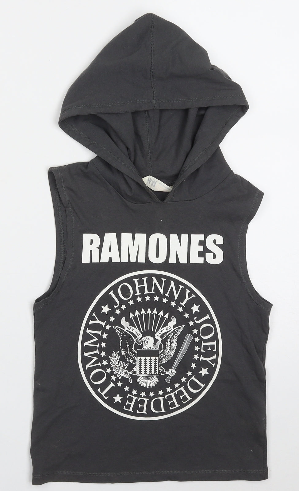 H&M Boys Grey  Cotton Pullover Hoodie Size 5-6 Years  Pullover - The Ramones Hey Ho Lets Go