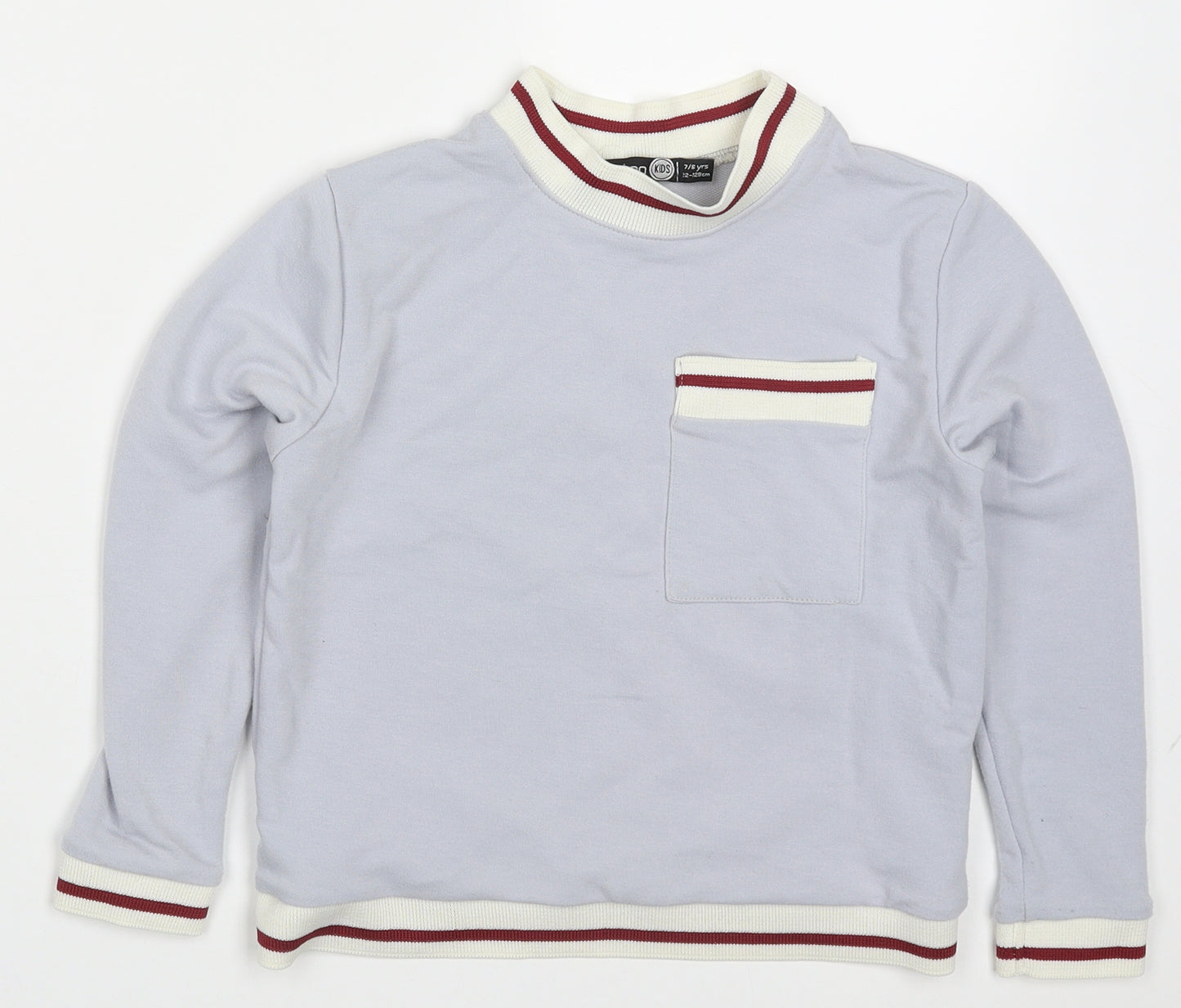 Boohoo Boys Grey  Cotton Pullover Sweatshirt Size 7-8 Years  Pullover