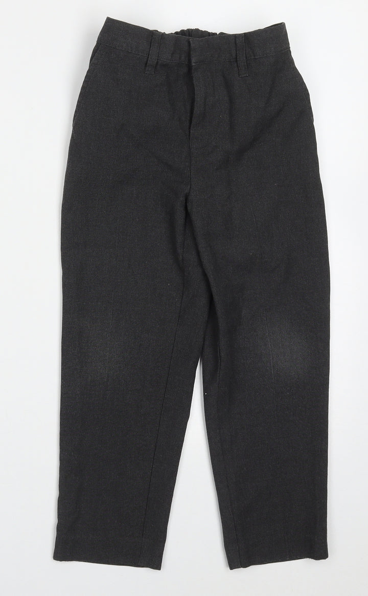 TU Boys Grey Polyester Dress Pants Trousers Size 6 Years Regular Hook & Eye