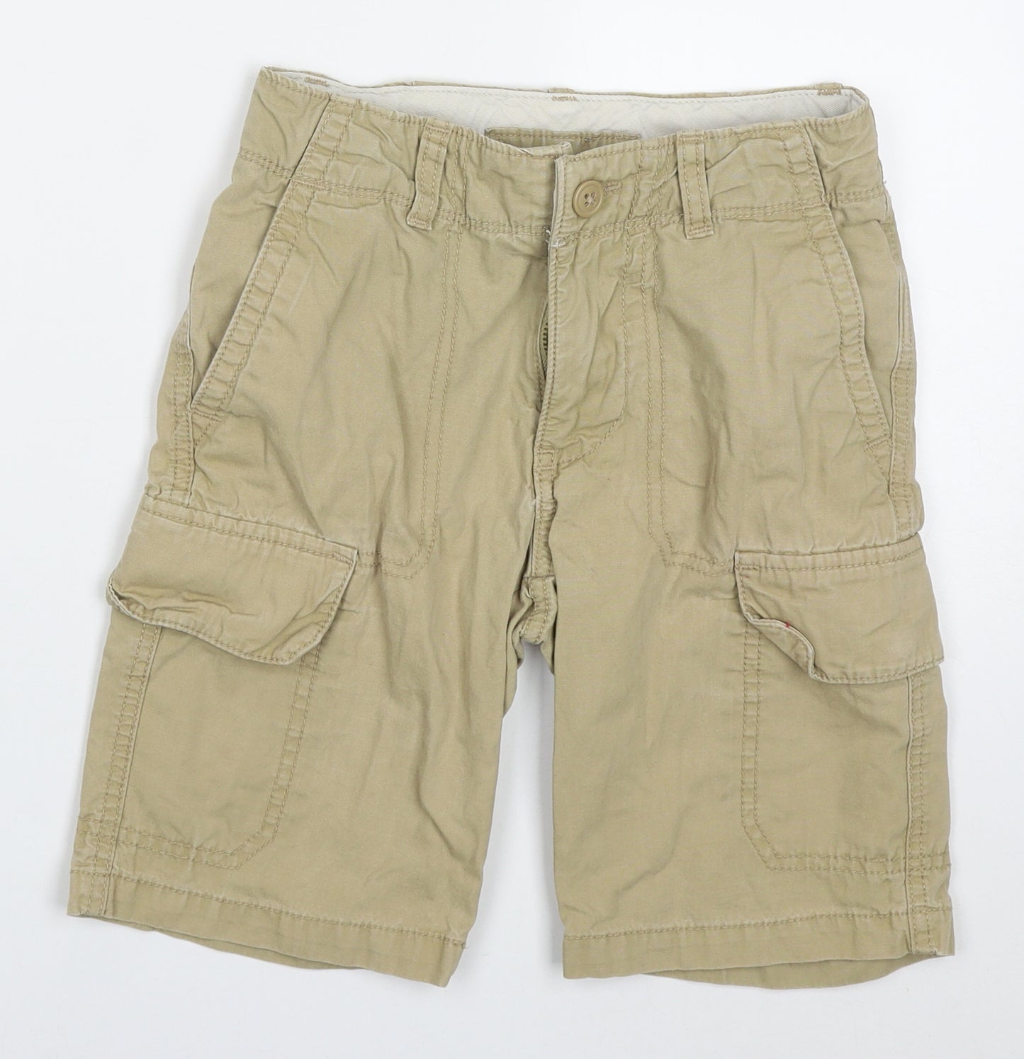 Gap Boys Beige  Cotton Cargo Shorts Size 8 Years  Regular Hook & Eye