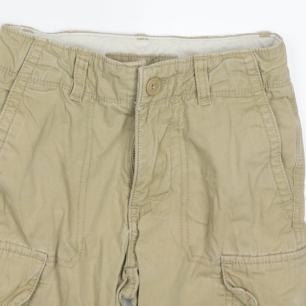 Gap Boys Beige  Cotton Cargo Shorts Size 8 Years  Regular Hook & Eye