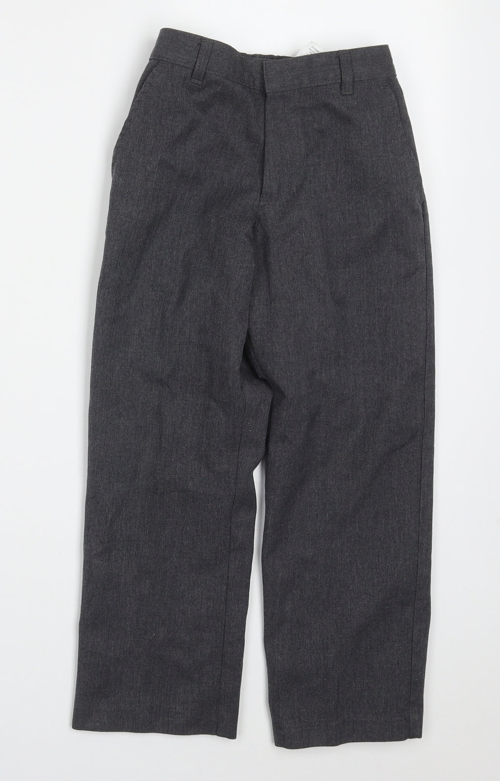 George Boys Grey  Polyester Dress Pants Trousers Size 5-6 Years  Regular Hook & Eye