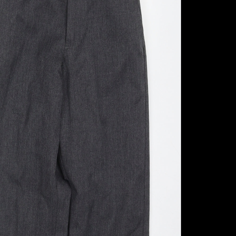 George Boys Grey  Polyester Dress Pants Trousers Size 5-6 Years  Regular Hook & Eye