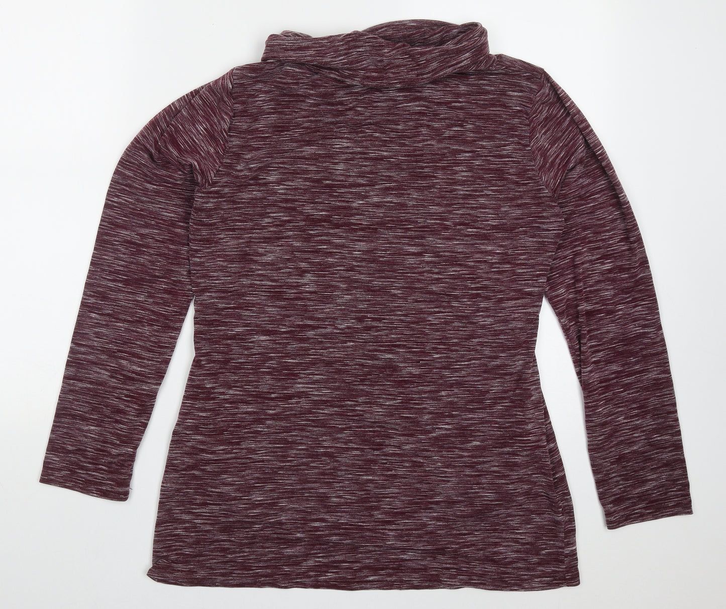 Yidarton Womens Purple  Cotton Basic T-Shirt Size L Roll Neck