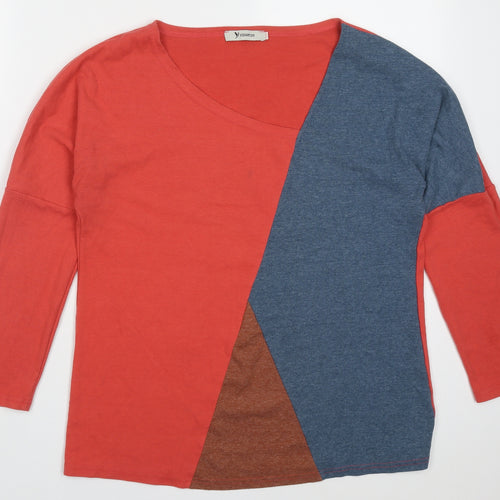 Yidarton Womens Multicoloured Colourblock Cotton Pullover Sweatshirt Size L  Pullover
