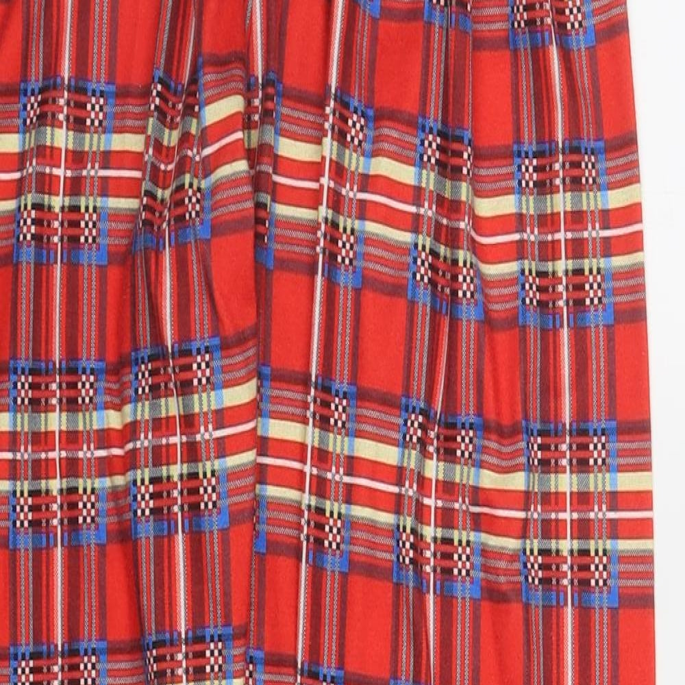 Preworn Womens Red Check Polyester Trousers  Size L L30 in Regular  - Pyjama Pants