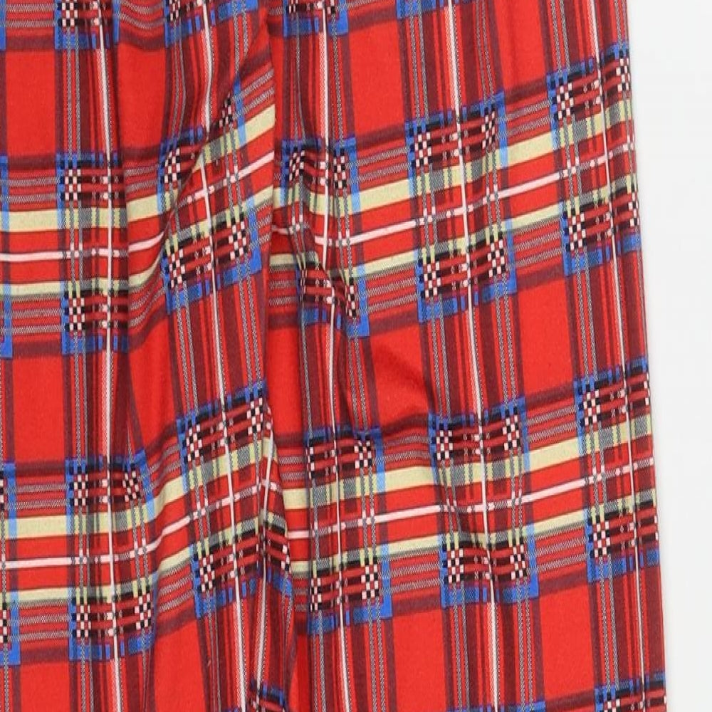 Preworn Womens Red Check Polyester Trousers  Size L L30 in Regular  - Pyjama Pants